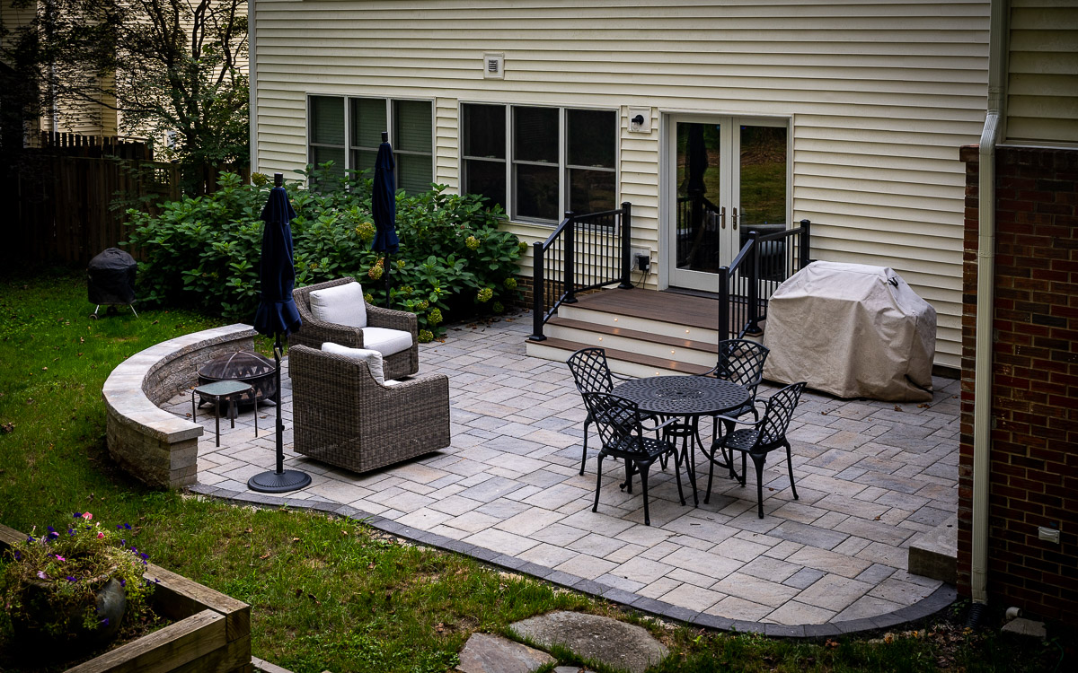 Paver Patio with Composite Staircase